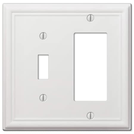 Amerelle Amerelle Chelsea White 2 gang Stamped Steel Decorator/Toggle Wall Plate 1 pk 149TRW
